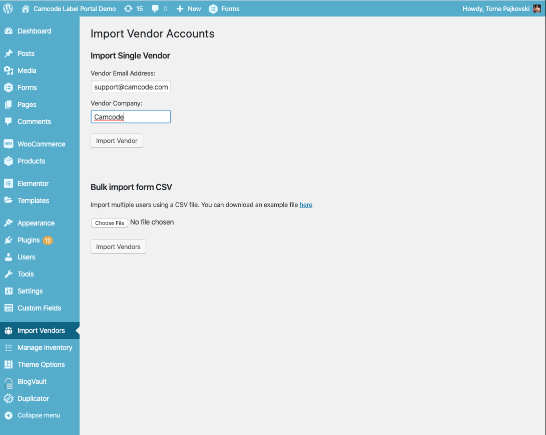 import vendors