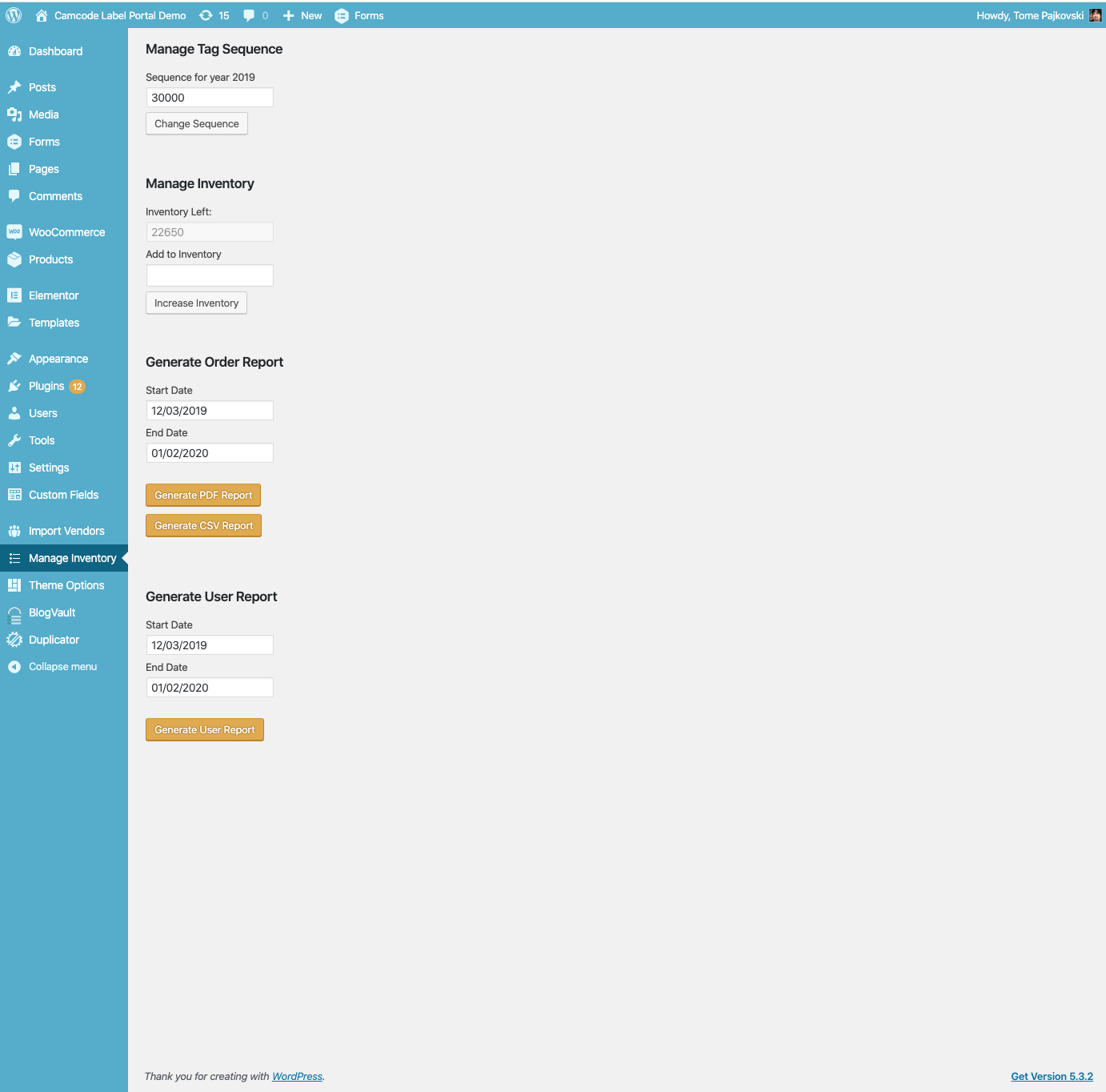 Manage Inventory